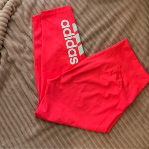 XL Women Adidas Pink Leggings Stretchy Athletic Bottoms